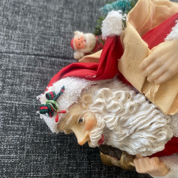 ⭐️Santa Claus porcelain figurine with bell, bag, and elf⭐️ - Picture 9 of 11